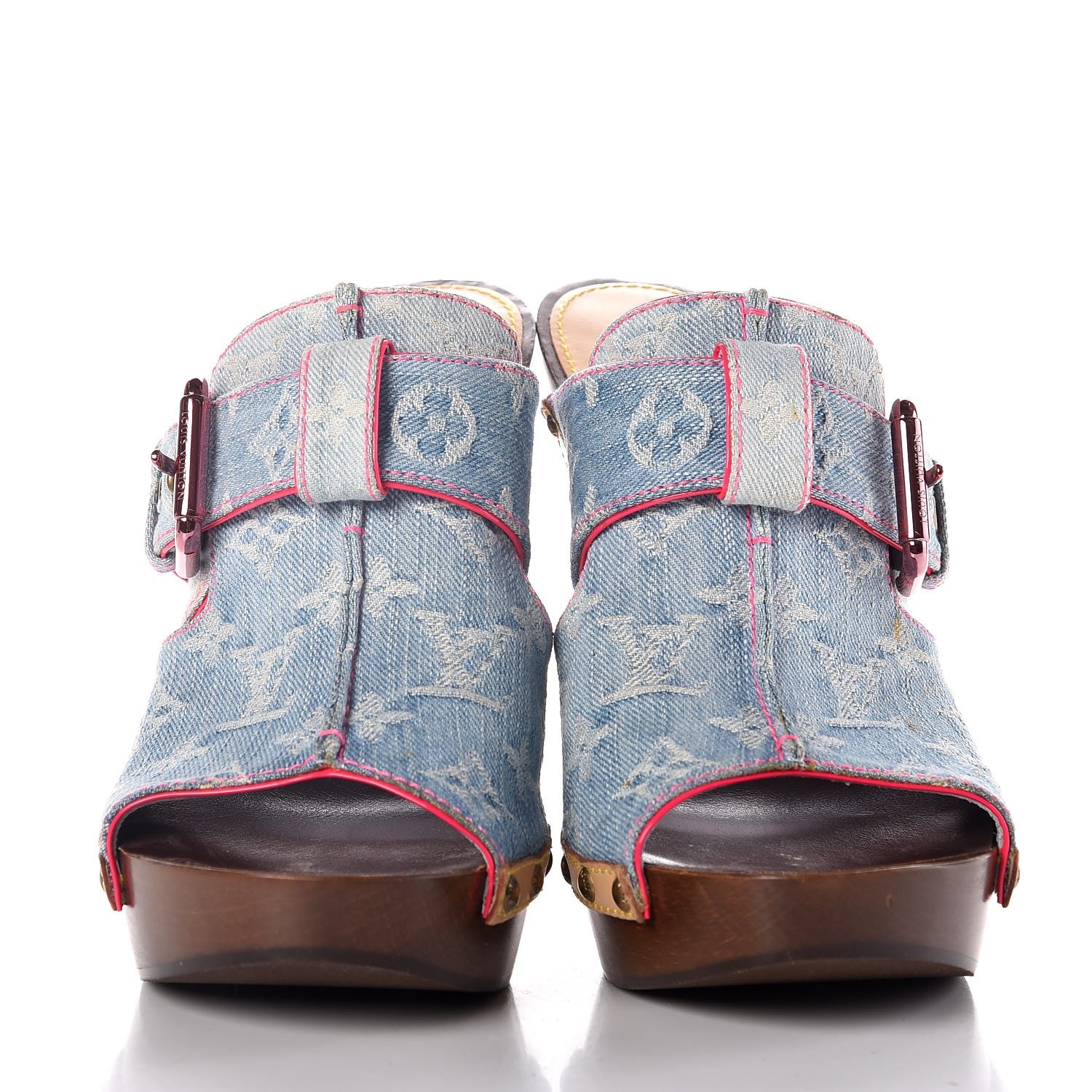 Louis Vuitton Denim Rosa Mule Clogs 41 2 of 13