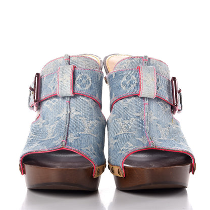 Louis Vuitton Denim Rosa Mule Clogs 41 2 of 13