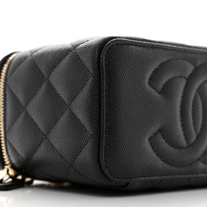 Chanel Caviar Quilted Small Vanity Case With Chain Black 9 of 10