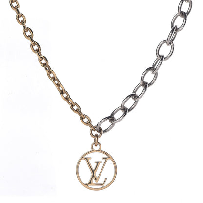Louis Vuitton Logomania Necklace Silver Gold 3 of 7