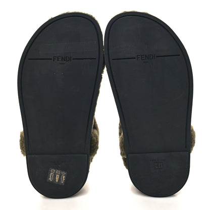 Fendi Shearling FF Fendi Feel Sandals 36 Illinois Military 5 of 10