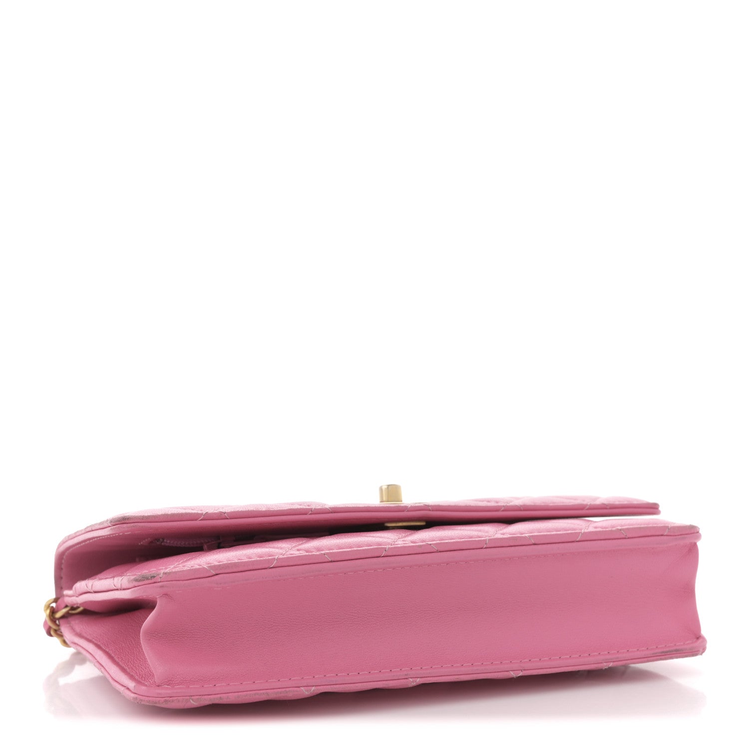 Chanel Lambskin Quilted CC Pearl Crush Wallet on Chain WOC Pink 3 of 12