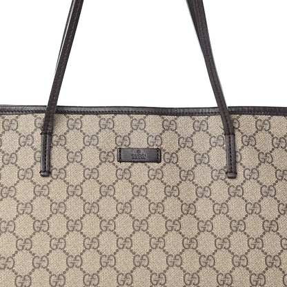 Gucci GG Supreme Monogram Medium Zippered Tote Dark Brown 17 of 19