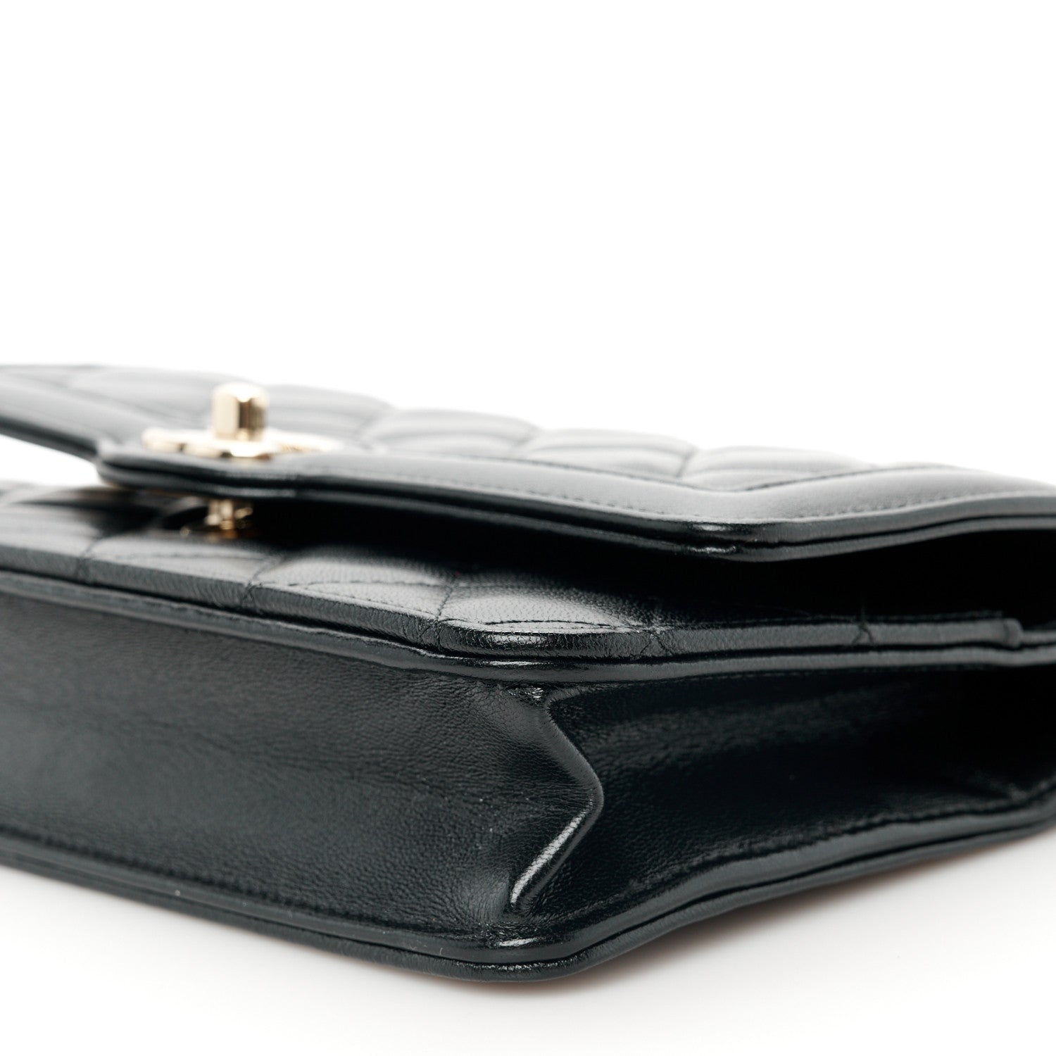 Chanel Lambskin Quilted CC Wallet On Chain WOC Black 12 of 13
