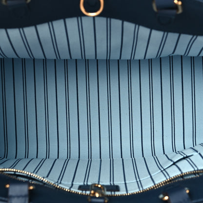 Louis Vuitton Raffia Calfskin Monogram Giant Onthego MM Blue 4 of 4