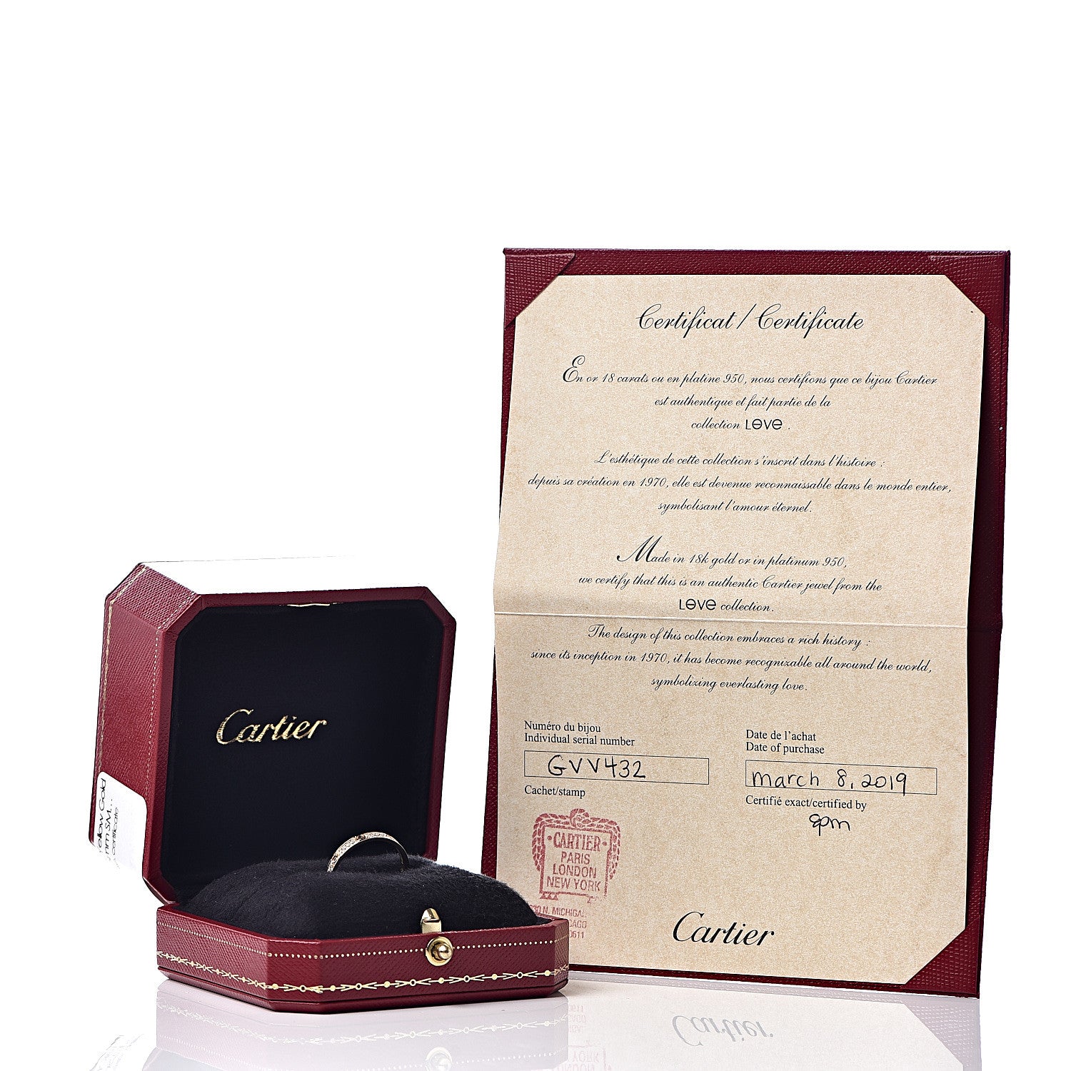 Cartier 18K Yellow Gold Diamond 2.6mm LOVE Paved Band Ring 55 7.25 6 of 6