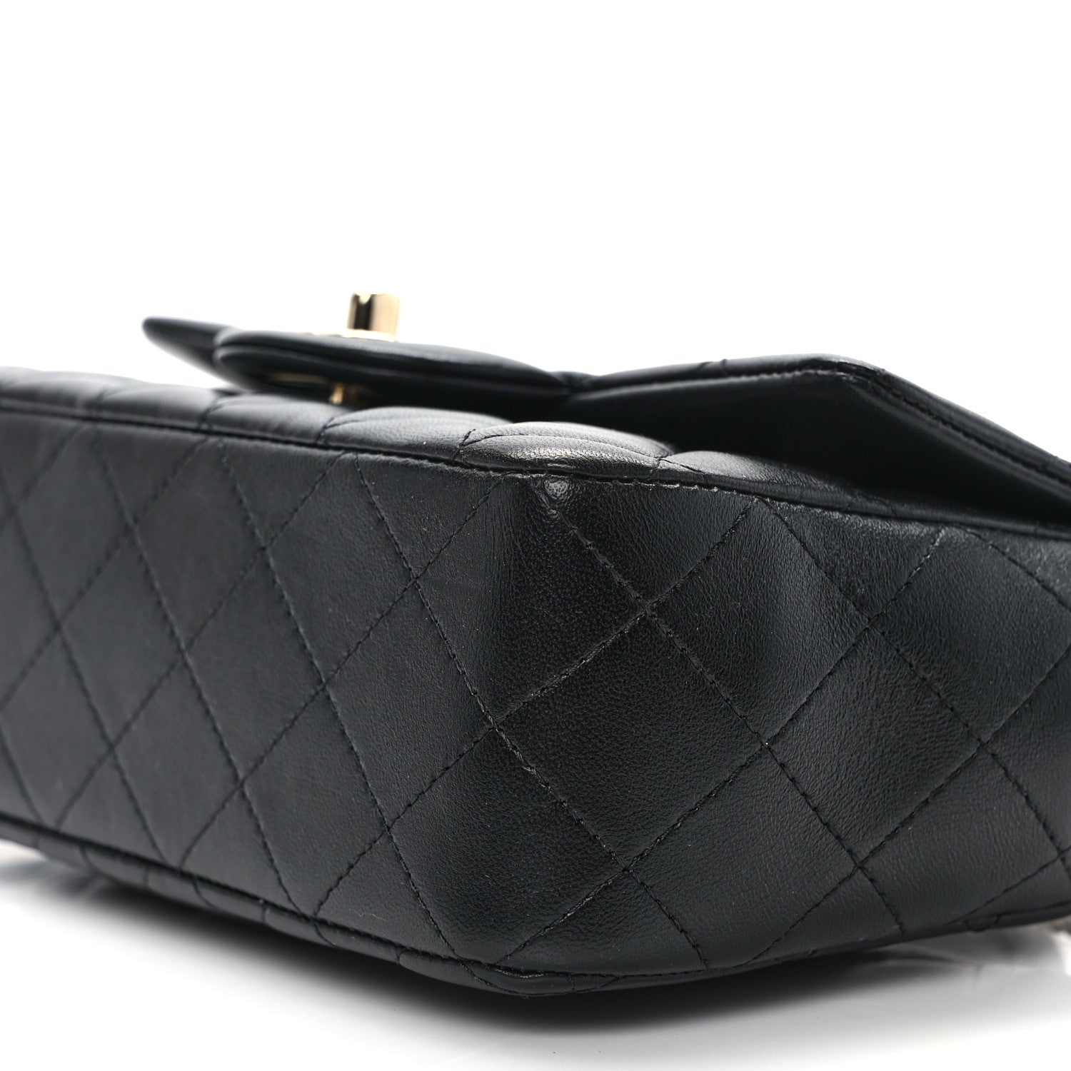 Chanel Lambskin Quilted Mini Top Handle Rectangular Flap Black 10 of 11