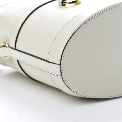 Gucci Azalea Sakai Calfskin Horsebit 1955 Drawstring Bucket Bag Mystic White 9 of 10