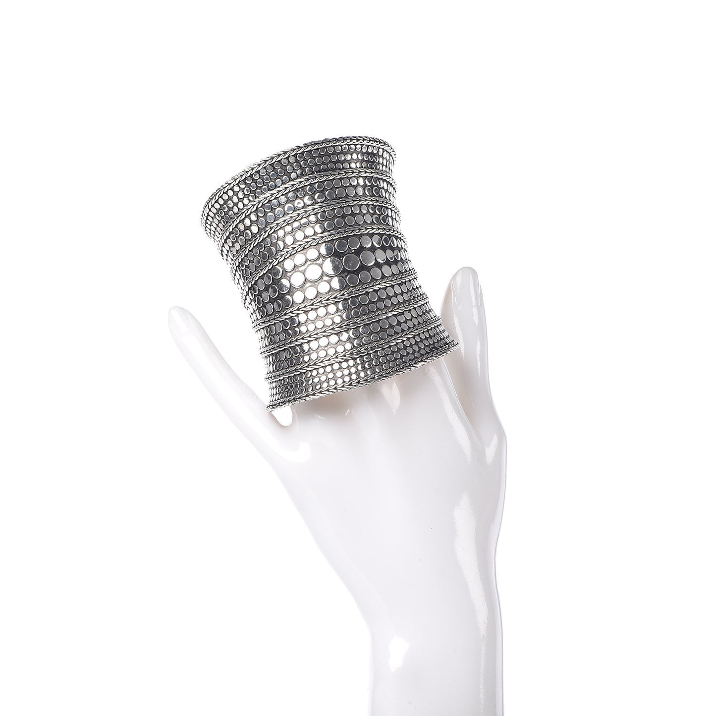 Sterling Silver 81mm Dot Cuff Bracelet