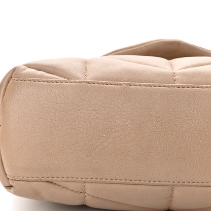 Saint Laurent Lambskin Quilted Toy Loulou Puffer Monogram Chain Satchel Dark Beige 19 of 20