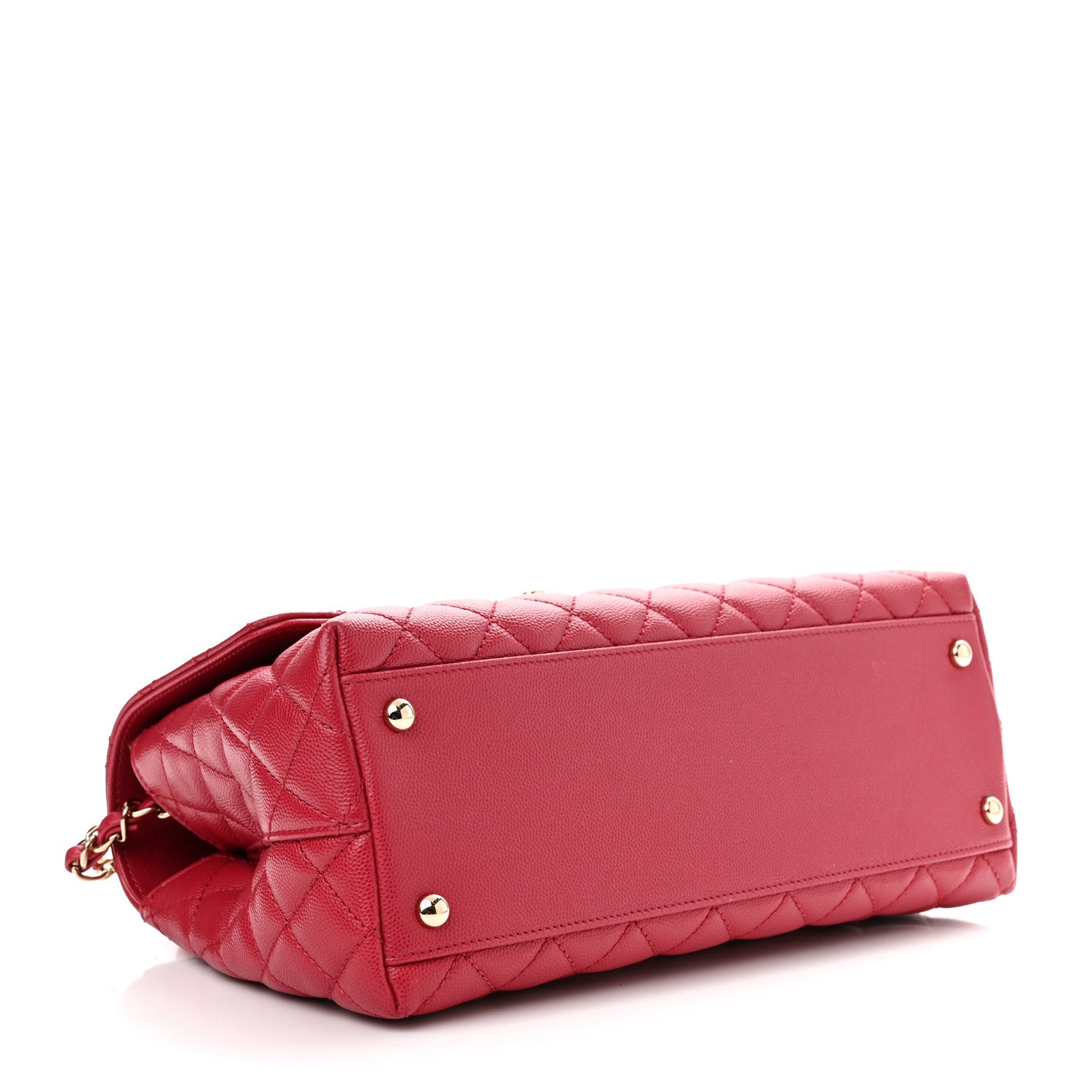 Chanel Caviar Quilted Small Coco Handle Flap Dark Pink 4 of 10