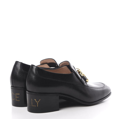 Gucci Goatskin Womens Chain Mid-Heel Loafers 36.5 Black 4 of 9