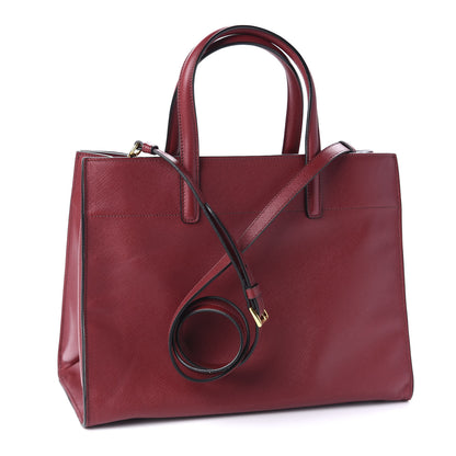 Prada Saffiano Soft Tote Cherry 3 of 10