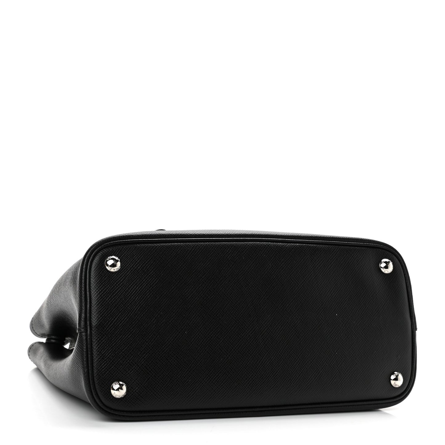Saffiano Cuir Medium Double Handle Tote Black Fuoco