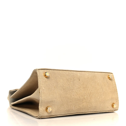 Salvatore Ferragamo Lizard Iconic Small Top Handle Bag Biege 4 of 15