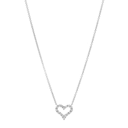 Tiffany Platinum Diamond Mini Heart Pendant Necklace 1 of 6