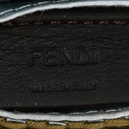 Fendi Sequin Paillettes Shiny Nappa Sex and the City Nano Maxi Buckle Baguette Charm Avocado 6 of 7