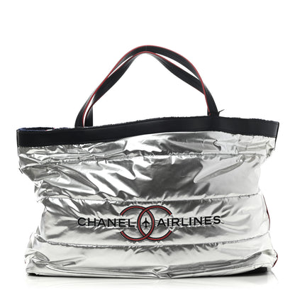Chanel Reversible Chanel Airlines Tote Silver Navy 3 of 19