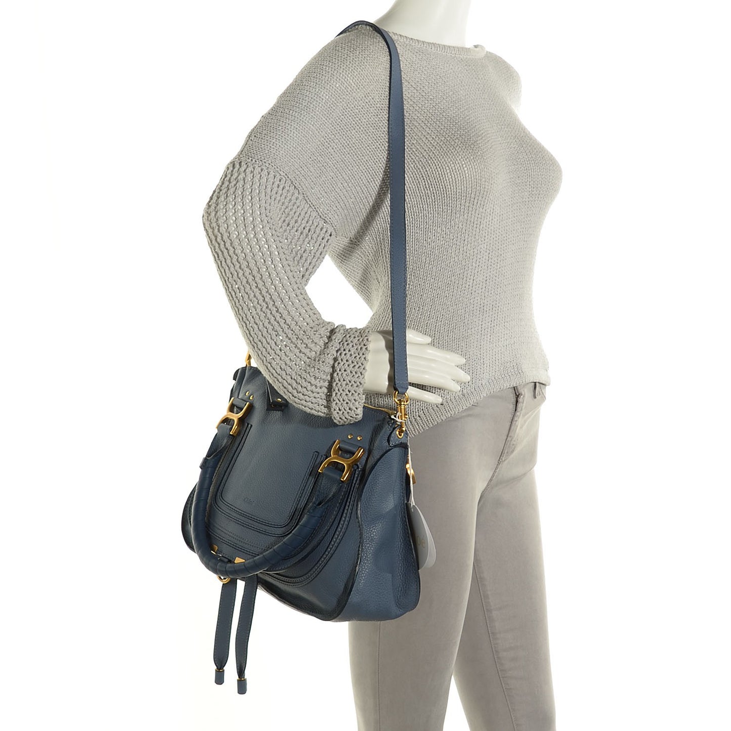 Calfskin Medium Marcie Satchel Street Blue