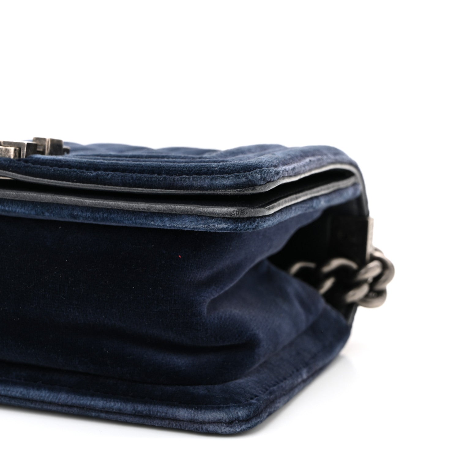 Chanel Velvet Quilted Small Boy Flap Blue 10 of 10
