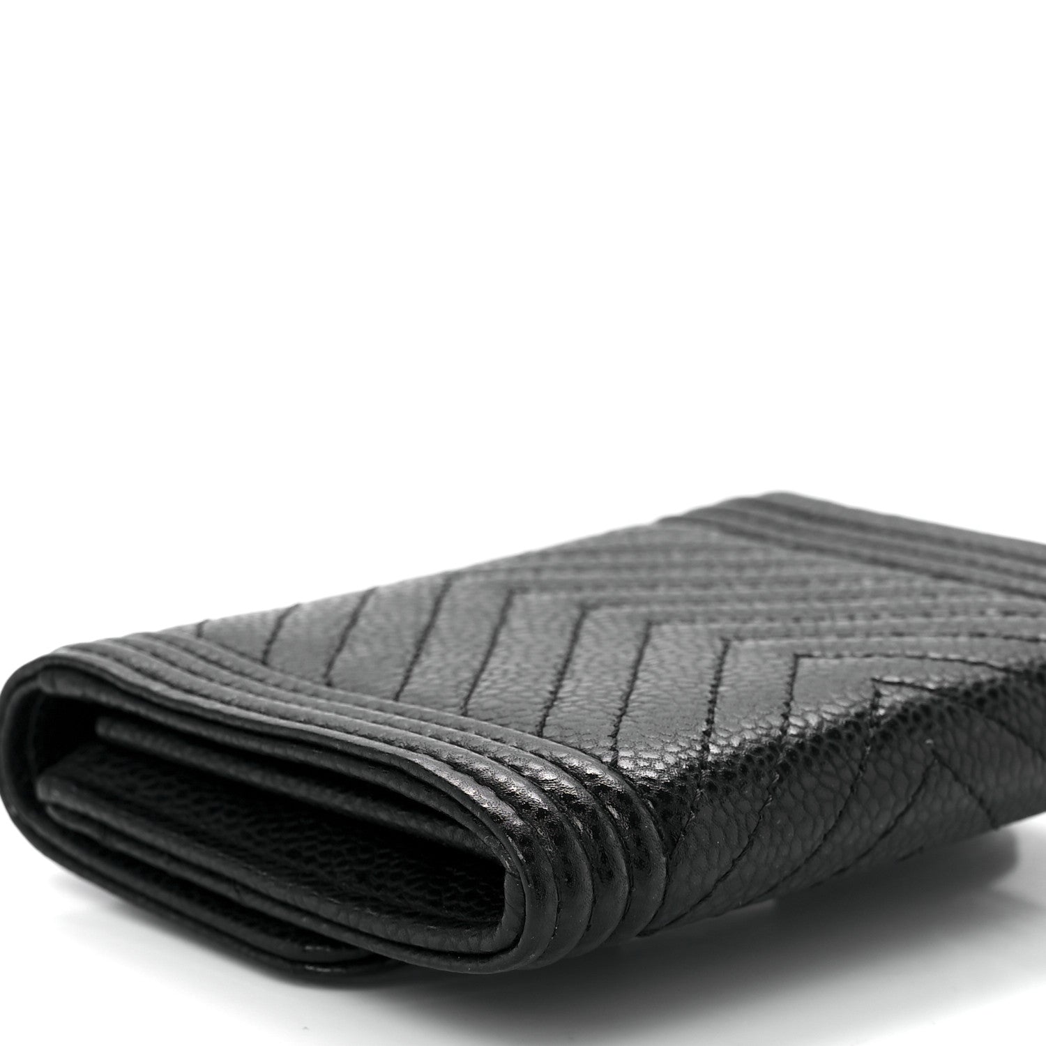 Chanel Caviar Chevron Quilted Boy Card Holder Wallet Black 10 of 11