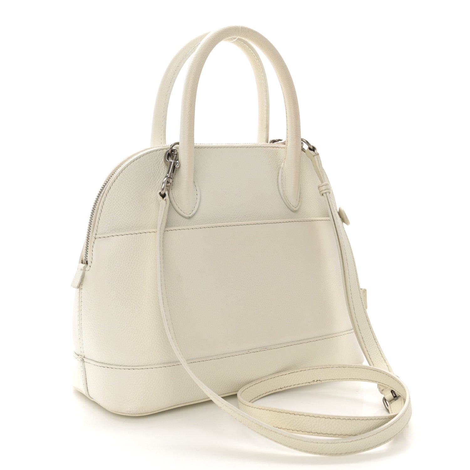 Balenciaga Grained Calfskin Logo S Ville Top Handle Bag White Fluo Pink 3 of 12