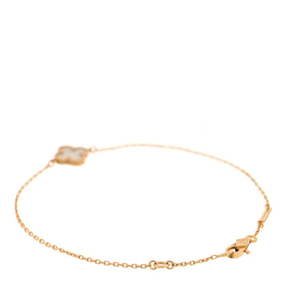 Van Cleef & Arpels 18K Yellow Gold Mother of Pearl Sweet Alhambra Bracelet 2 of 3