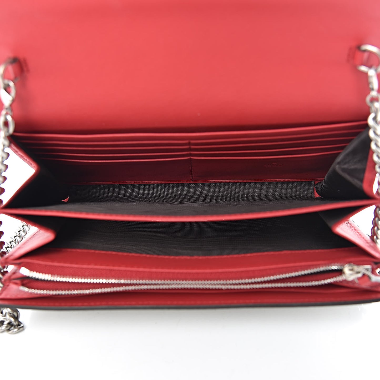 GG Supreme Monogram Mini Dionysus Chain Wallet Beige Vulcanic Red