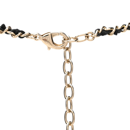 Chanel Metal Resin Calfskin Quilted CC Turnlock Chain Bag Necklace Gold White 4 of 4