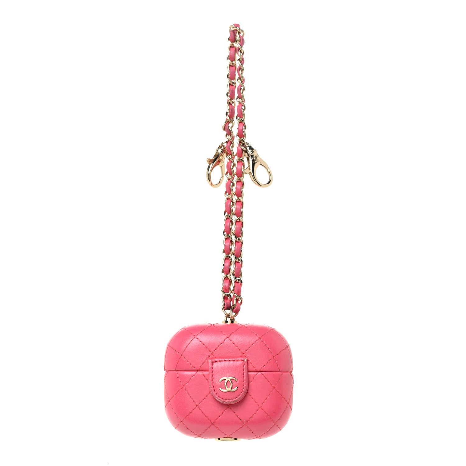Chanel Lambskin Quilted Airpods Pro Case With Chain Pink 1 of 9