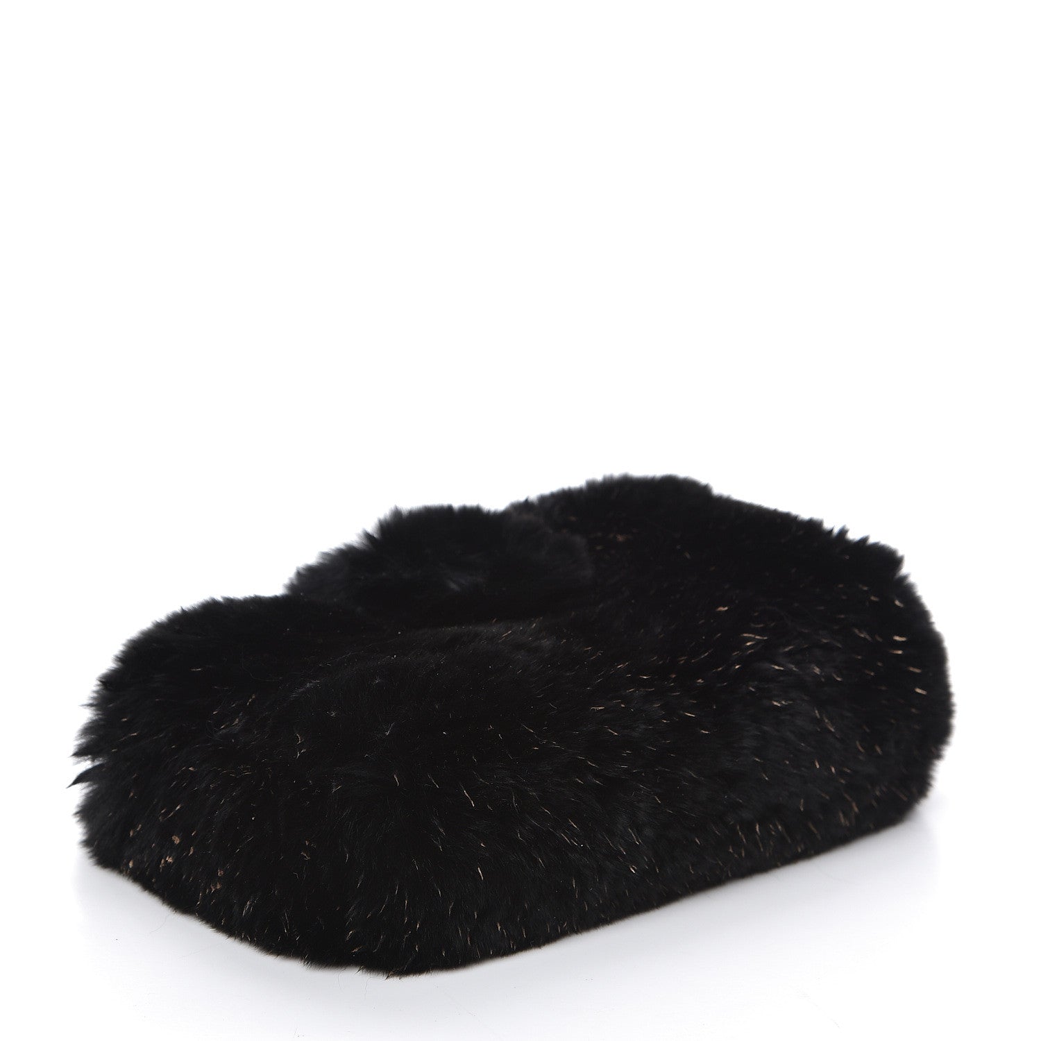 Chanel Rabbit Fur Small Clutch With Chain Black 4 of 12