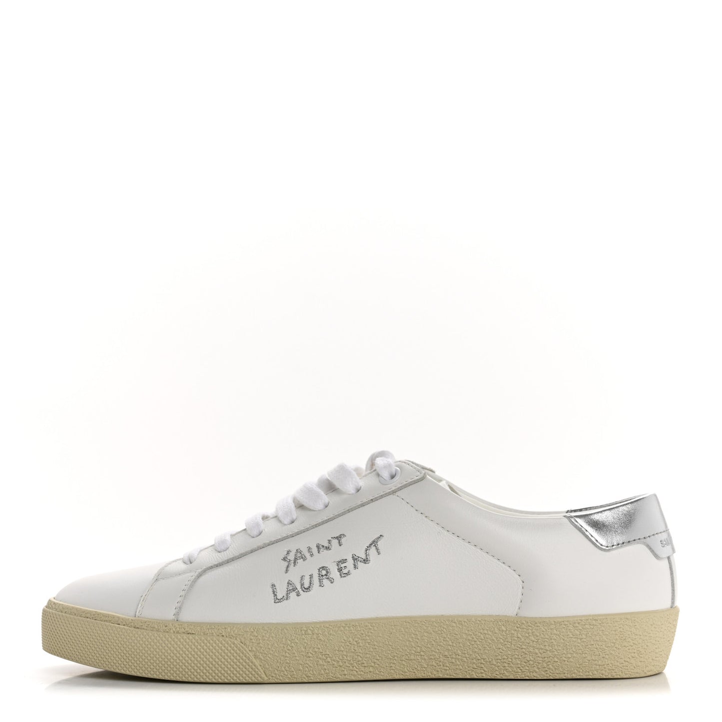 Embroidered Court Classic Sneakers 37.5 Blanc Optique Argento