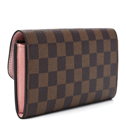 Louis Vuitton Damier Ebene Emilie Wallet Rose Ballerine 3 of 11