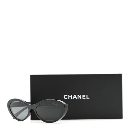 Chanel Acetate Oval Sunglasses 5416 Black Pink 8 of 8