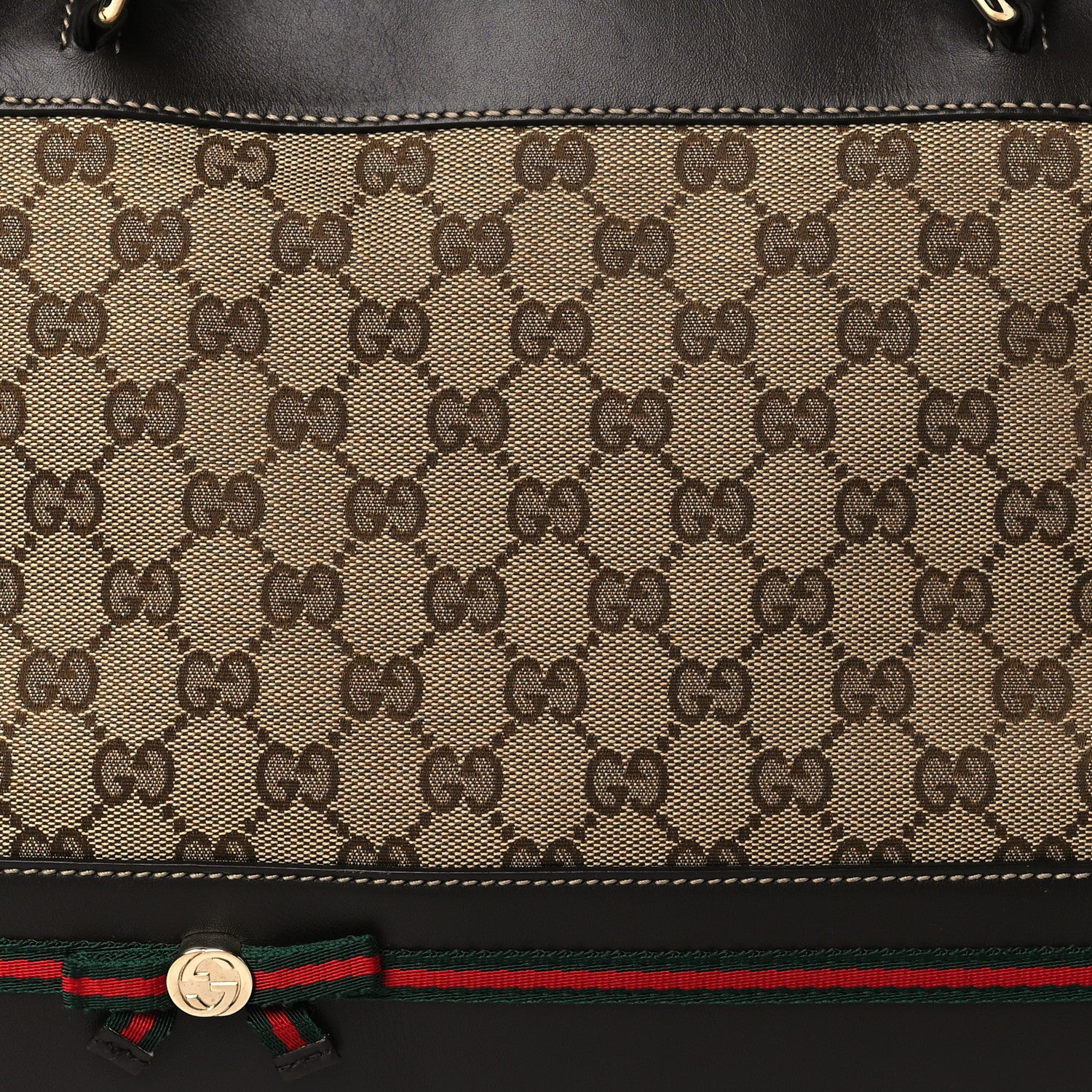 Gucci Monogram Web Mayfair Top Handle Satchel Dark Brown 9 of 11