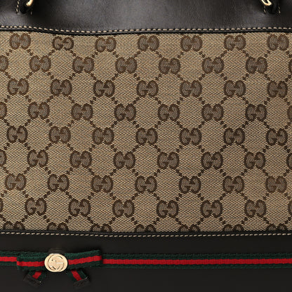 Gucci Monogram Web Mayfair Top Handle Satchel Dark Brown 9 of 11