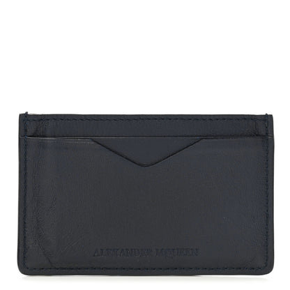 Alexander McQueen Calfskin Embossed Card Holder Navy 1 of 10