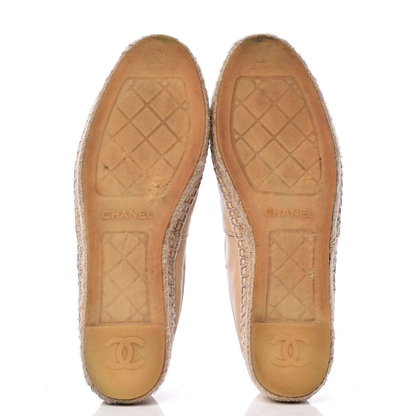 Lambskin CC Espadrilles 38 Beige Black