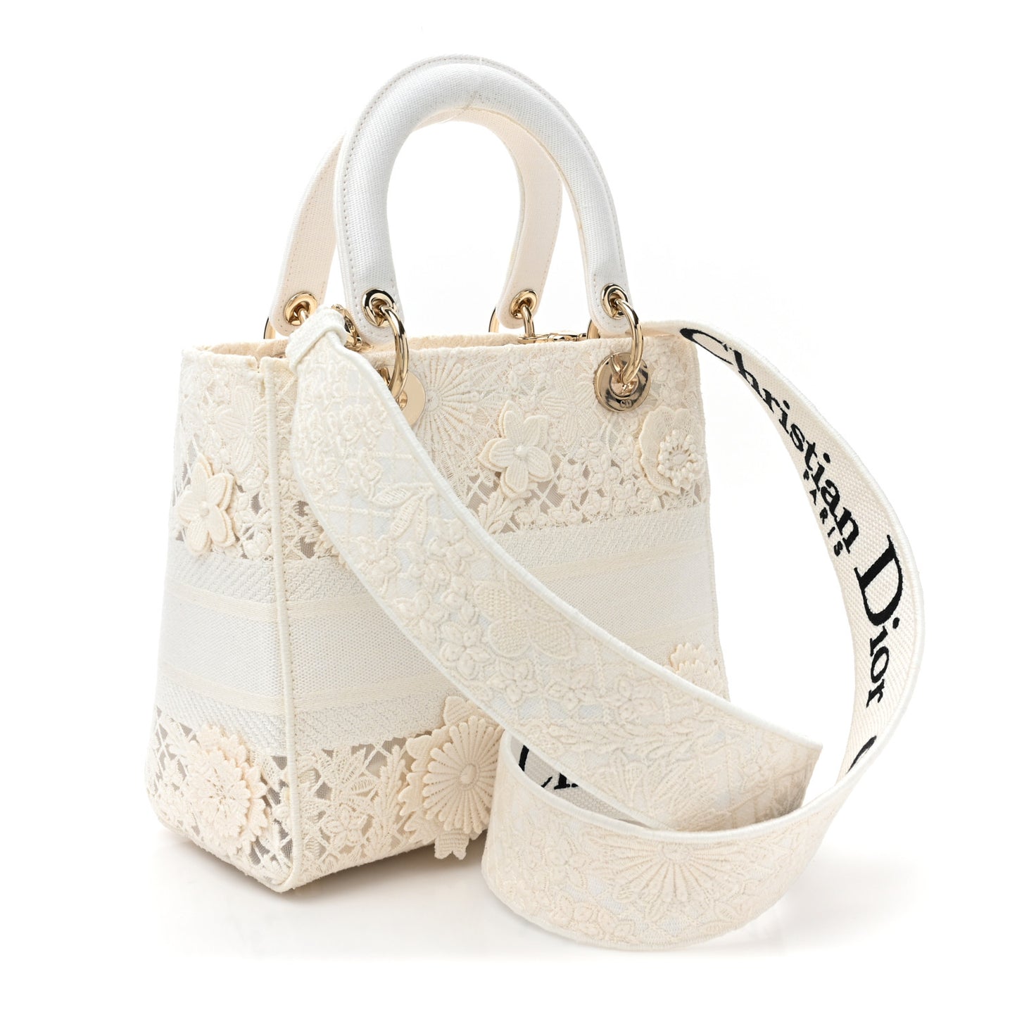 Lace 3D Macrame Embroidered Medium Lady D-Lite White
