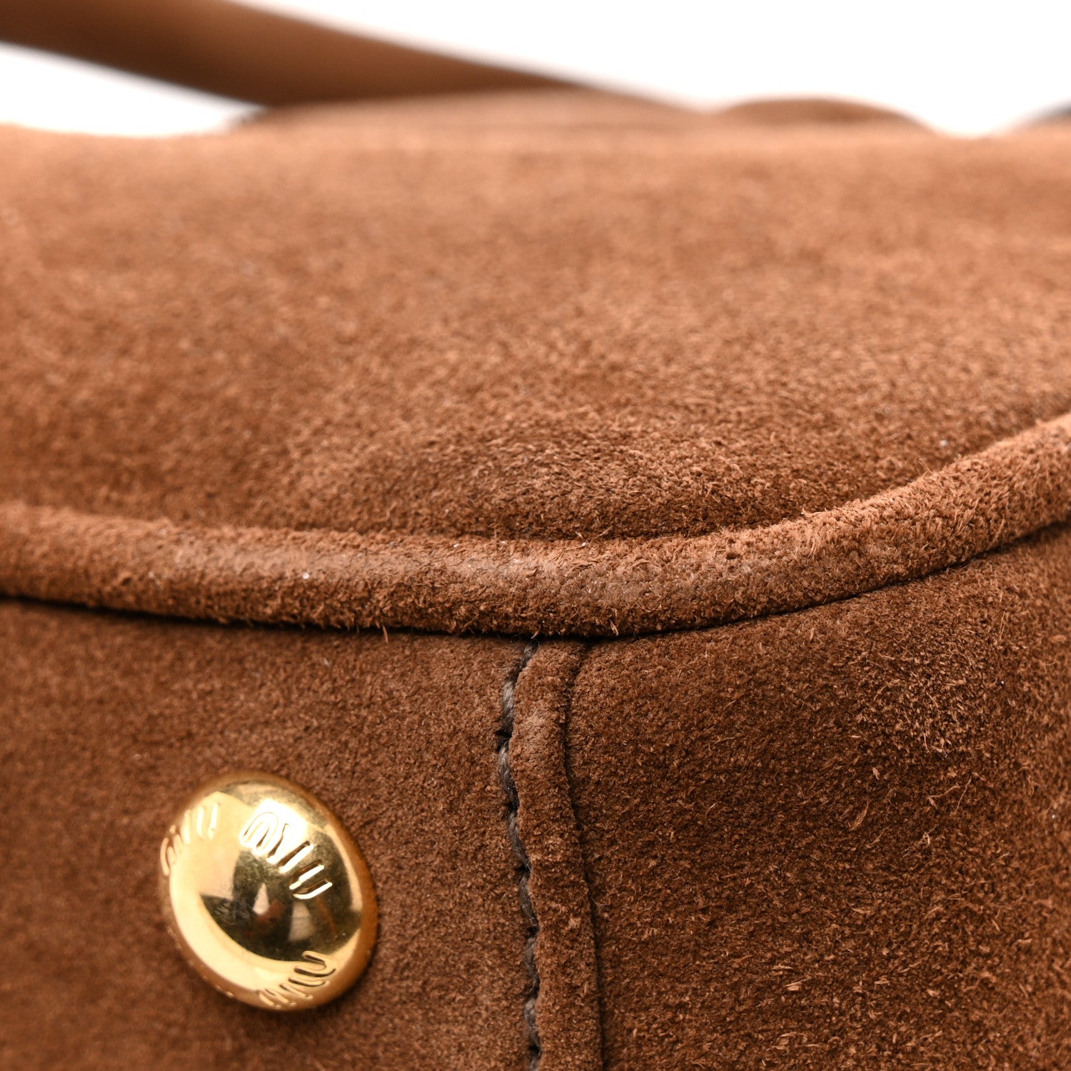 Miu Miu Suede Padded Regular Arcadie Top Handle Bag Cocoa Brown 8 of 8