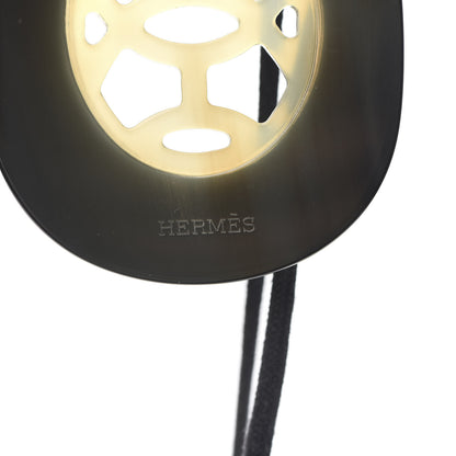 Hermes Buffalo Horn Lacquer Lift Necklace Black 5 of 5