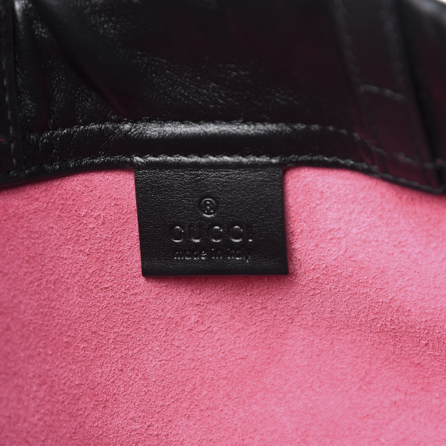 Grained Calfskin Logo Drawstring Backpack Box Pink Green Black
