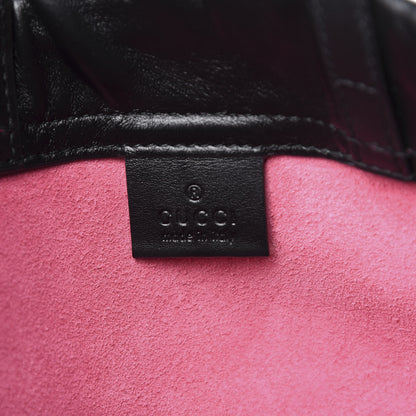 Gucci Grained Calfskin Logo Drawstring Backpack Box Pink Green Black 9 of 12