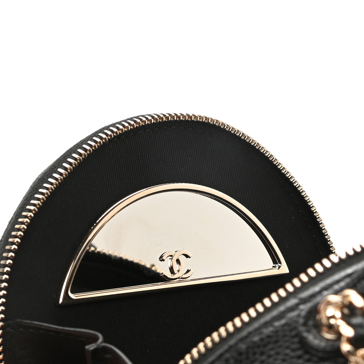 Chanel Caviar Quilted Round Handle With Care Vanity With Chain Black 6 of 12