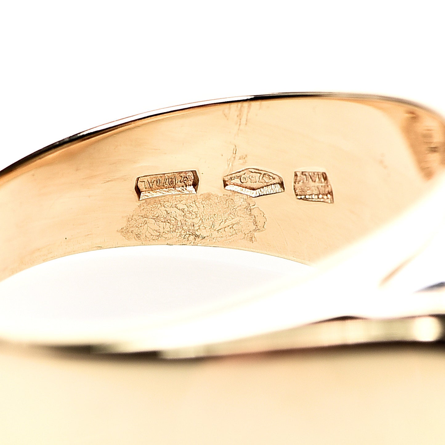 18K White Yellow Gold Tronchetto Logo Ring 50 5.25