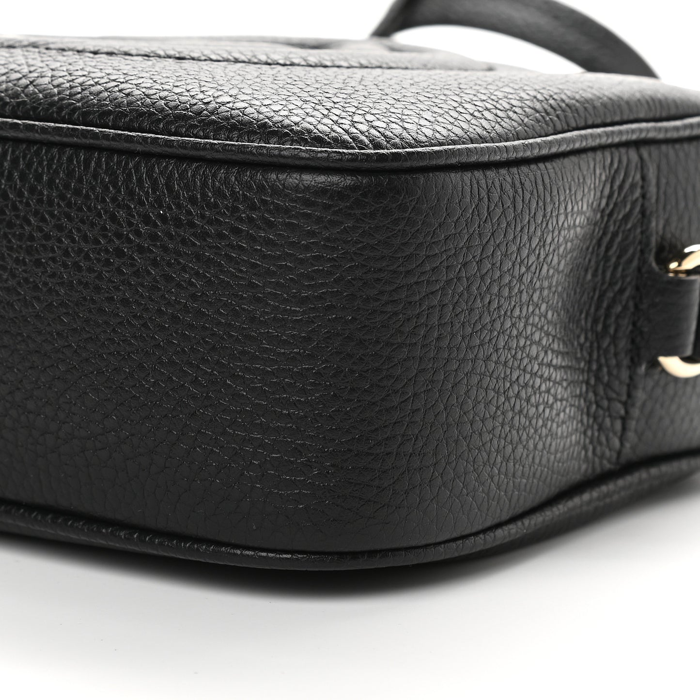 Pebbled Calfskin Small Soho Disco Bag Black