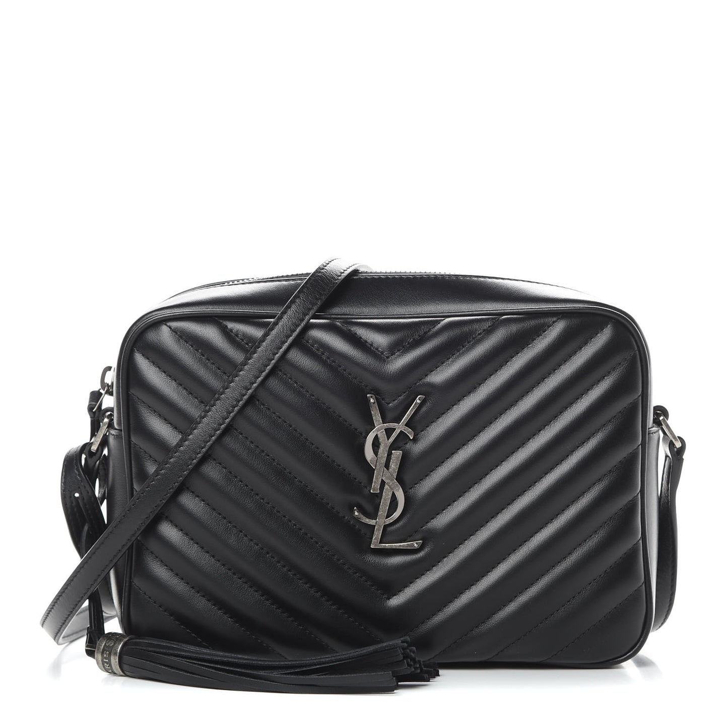 Calfskin Matelasse Monogram Lou Camera Bag Black