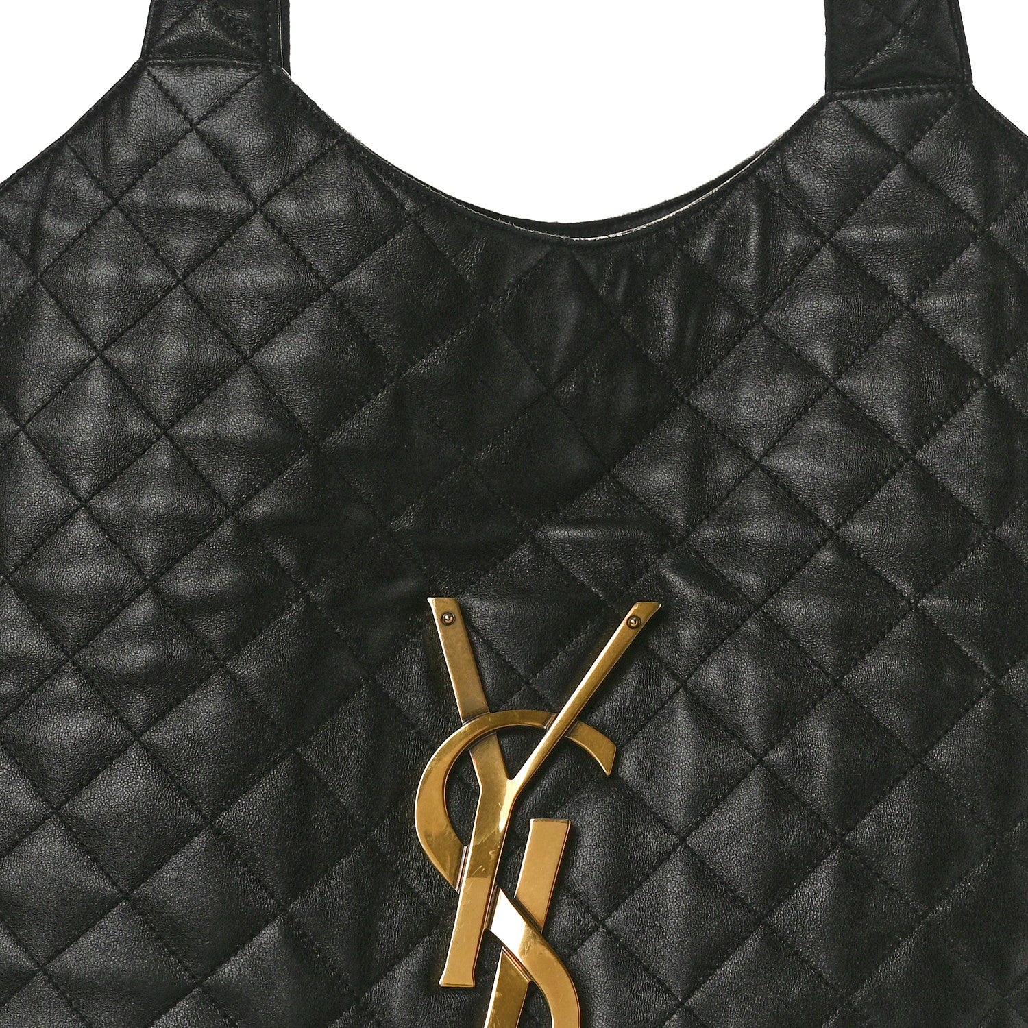 Saint Laurent Lambskin Quilted Maxi Icare Shopping Tote Black 9 of 12