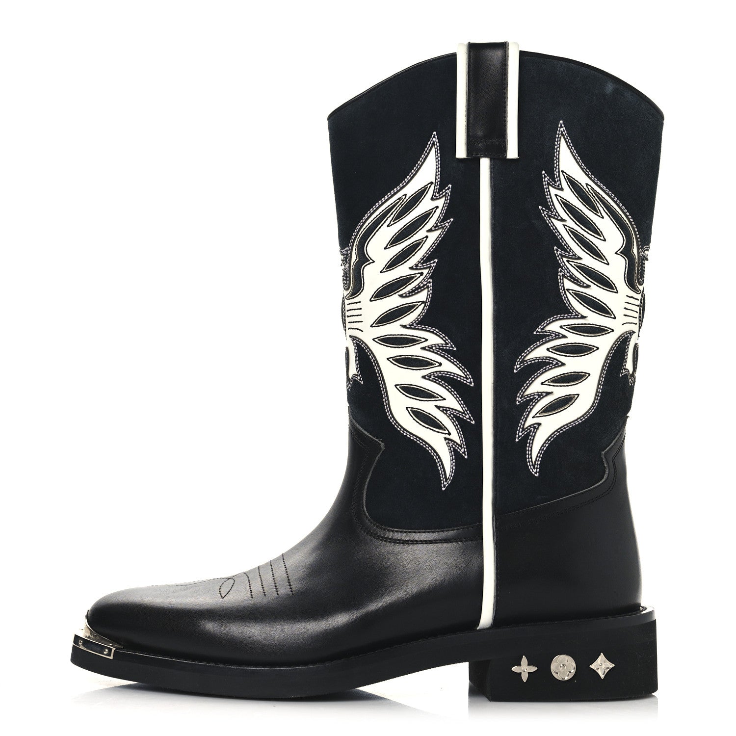 Louis Vuitton Calfskin Canyon Mens Cowboy Boots 10 Black 1 of 8
