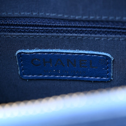 Chanel Metallic Calfskin Chevron Quilted Small Gabrielle Hobo Blue 6 of 11